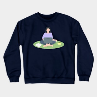 Girl with a laptop Crewneck Sweatshirt